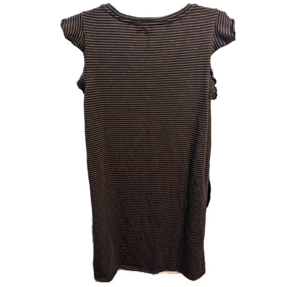 Toad&Co Women’s Ruffilita SS Striped Navy Organic Cotton T-Shirt Dress- Size XS - Picture 3 of 8